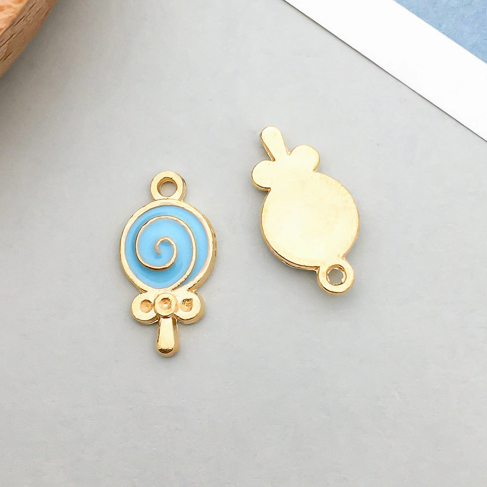 Wholesale Mix 30 Lake Blue Drip Oil Alloy Cute Cartoon Simulation Animal Pendant
