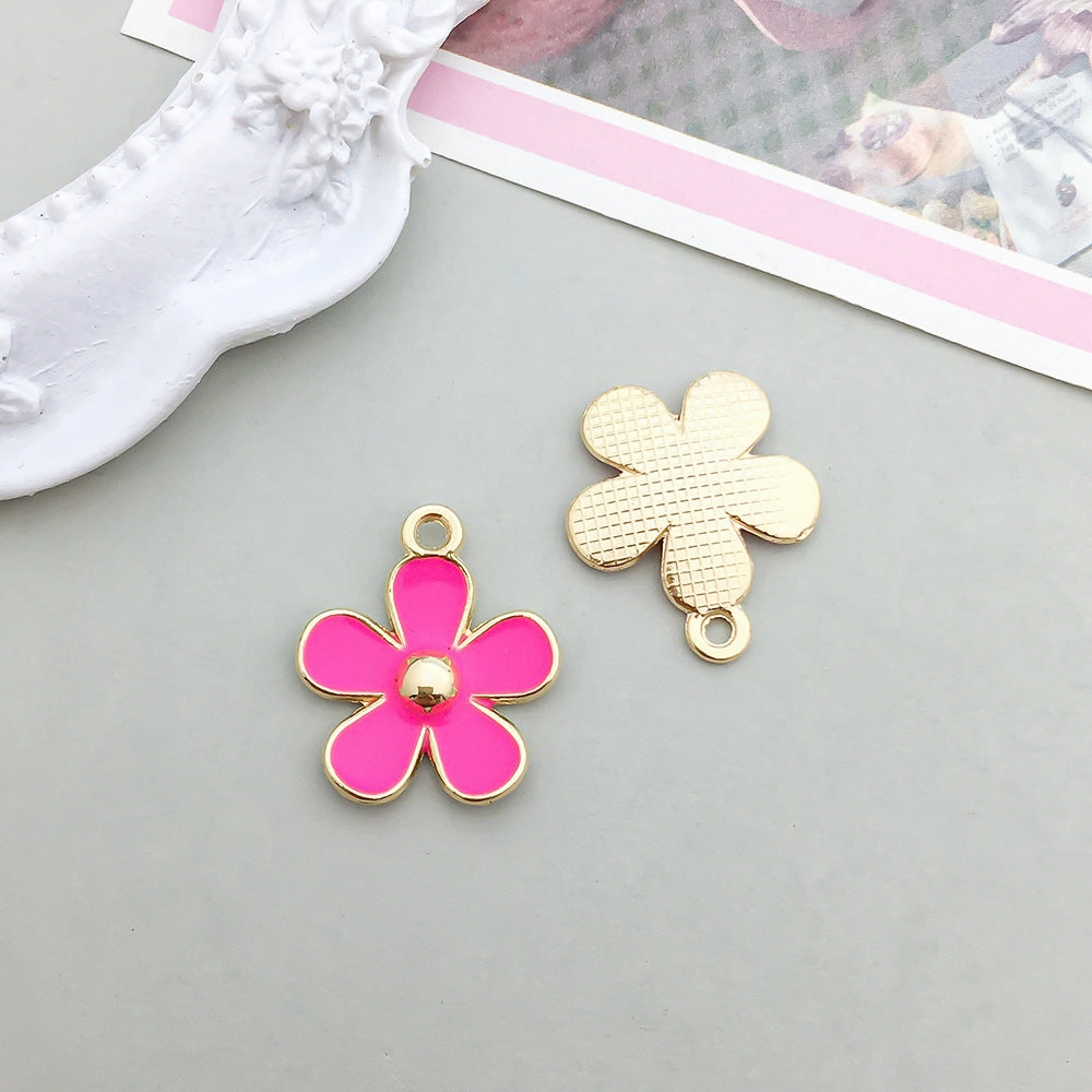 Wholesale Mix 30 Rose Red Drip Oil Alloy Cute Cartoon Simulation Heart Pendant
