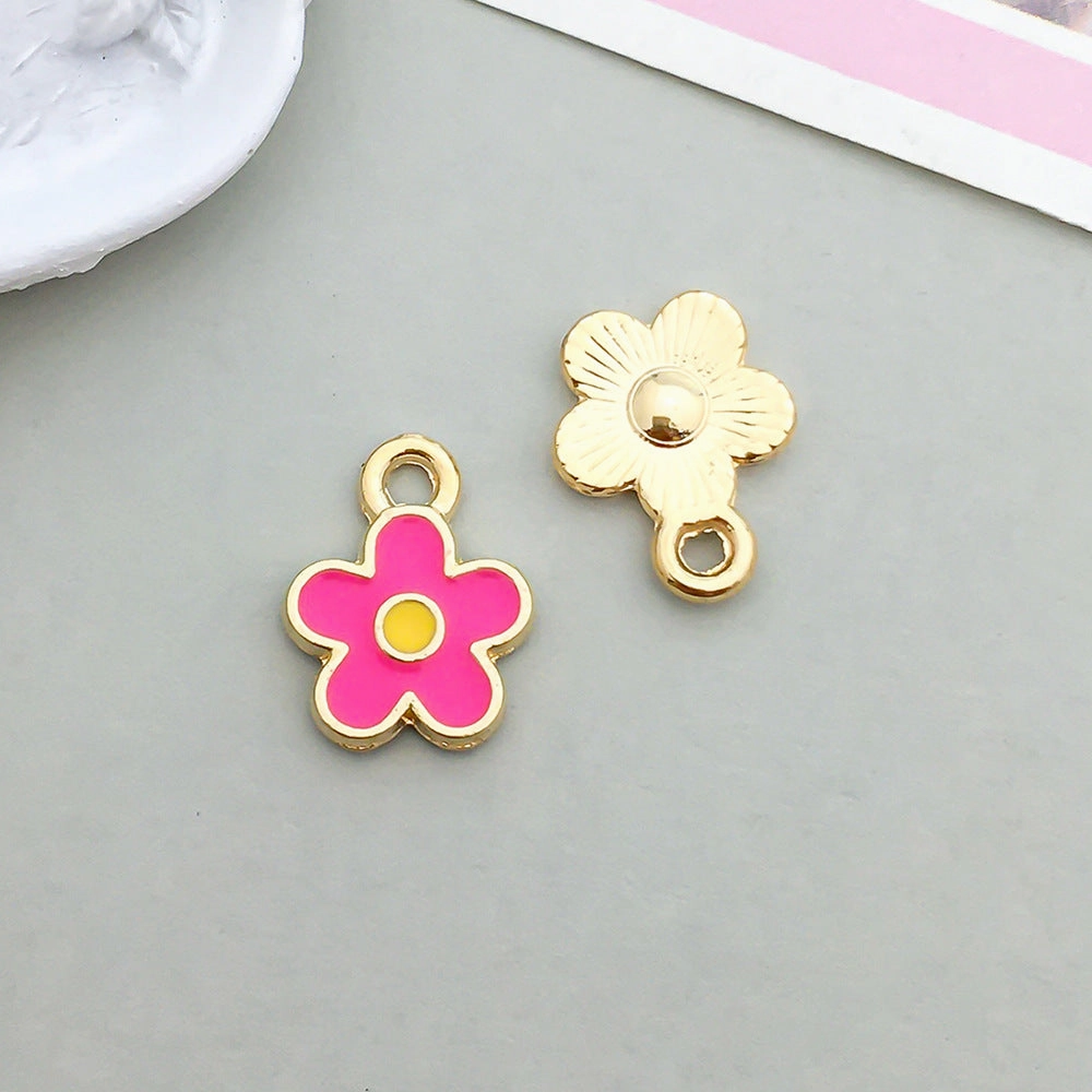 Wholesale Mix 30 Rose Red Drip Oil Alloy Cute Cartoon Simulation Heart Pendant