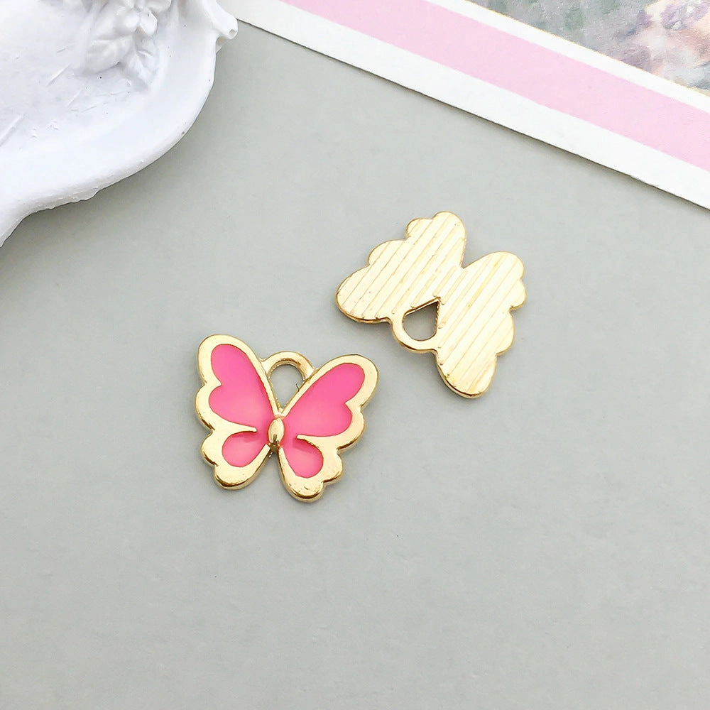 Wholesale Mix 30 Rose Red Drip Oil Alloy Cute Cartoon Simulation Heart Pendant