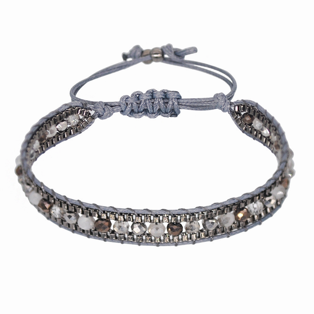 Wholesale Mixed Color Crystal Beads Multi-layer Retro Ethnic Style Bracelet