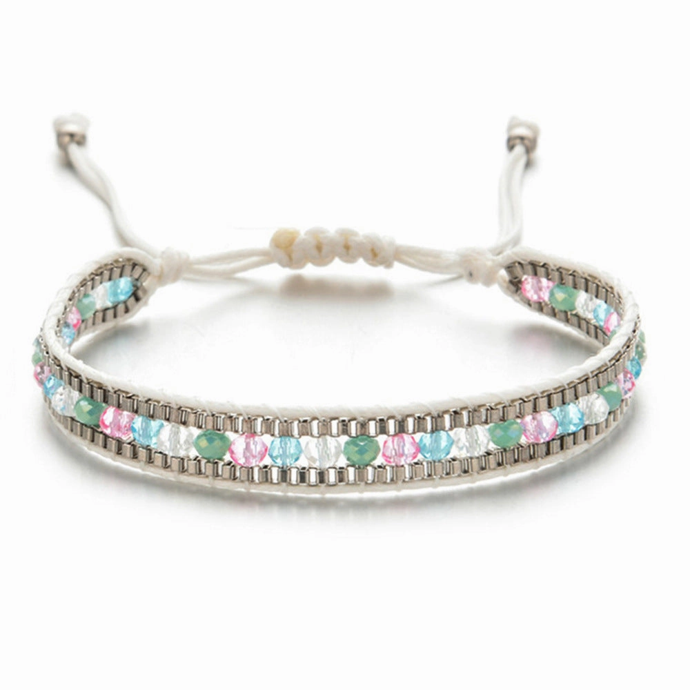 Wholesale Mixed Color Crystal Beads Multi-layer Retro Ethnic Style Bracelet