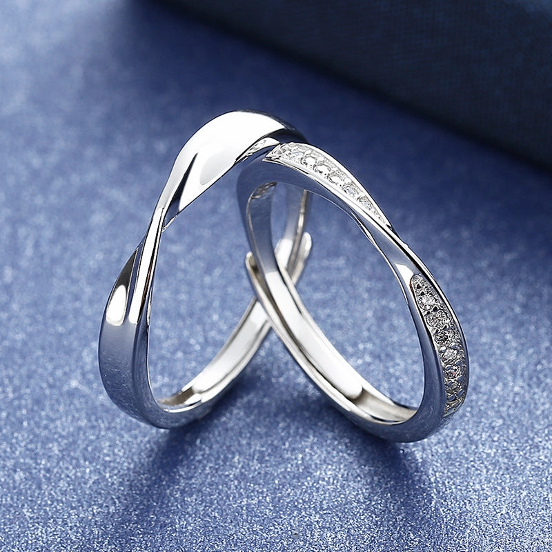 Wholesale Mobius couple ring fashion 520 Valentine's Day ring female Net Red simple open ring Qixi gift