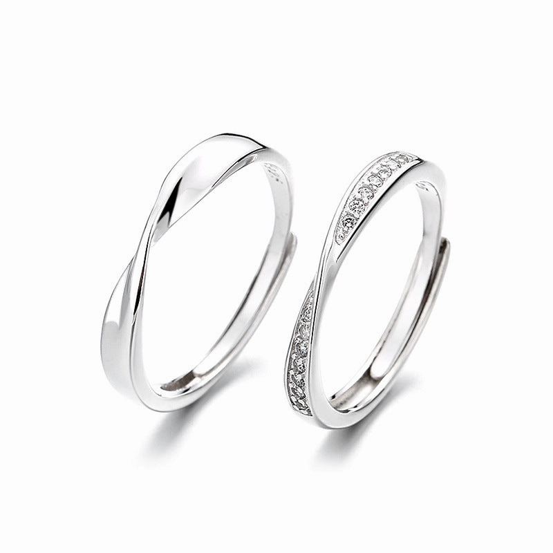 Wholesale Mobius couple ring fashion 520 Valentine's Day ring female Net Red simple open ring Qixi gift