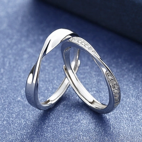 Wholesale Mobius couple ring fashion 520 Valentine's Day ring female Net Red simple open ring Qixi gift