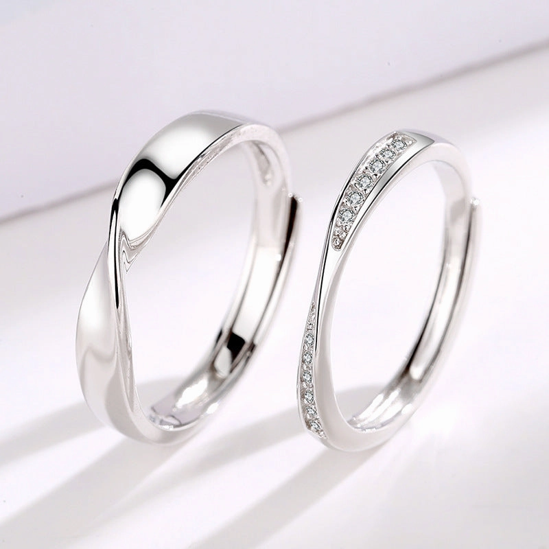 Wholesale Mobius couple ring fashion 520 Valentine's Day ring female Net Red simple open ring Qixi gift