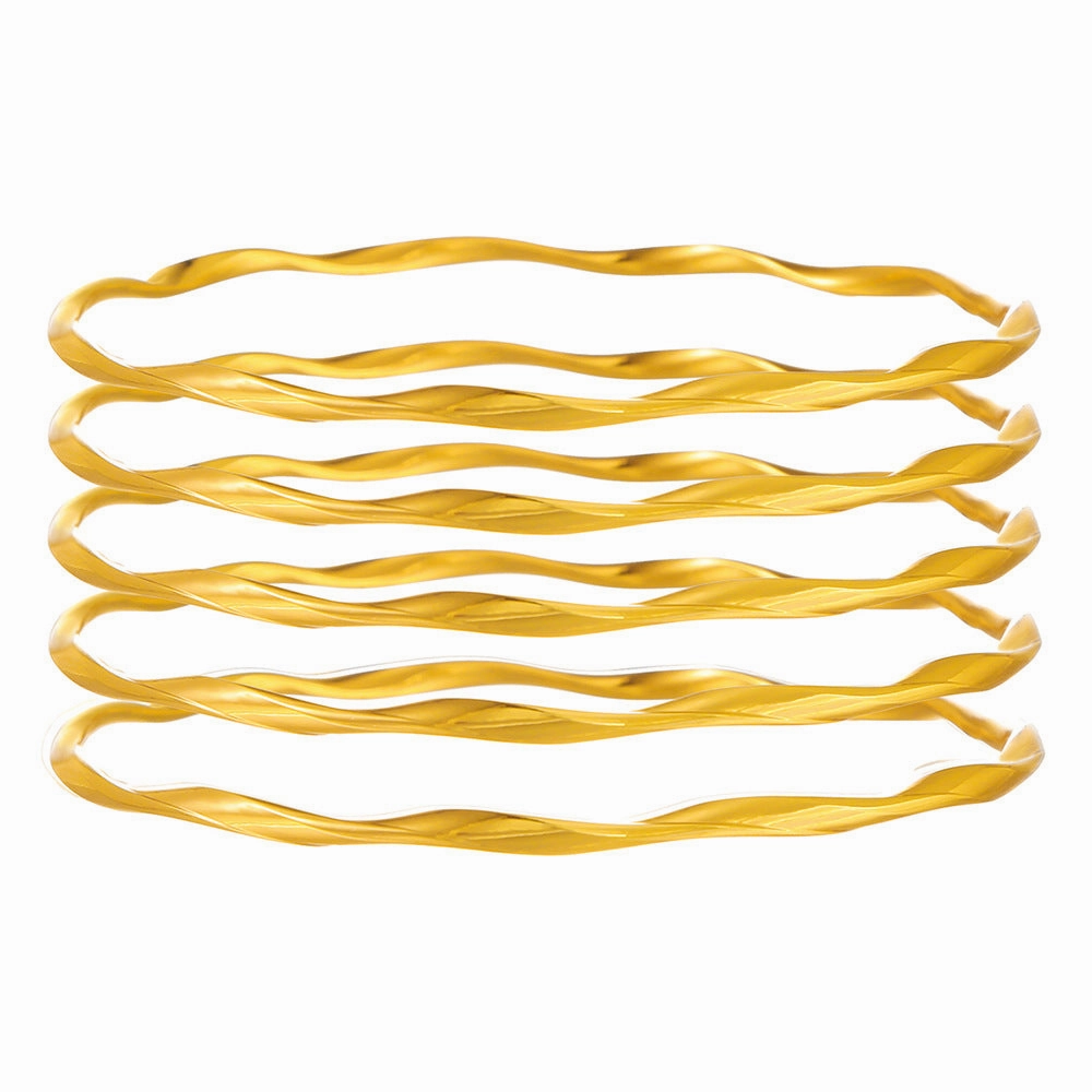 Wholesale Mobius plain gold-plated bracelet set