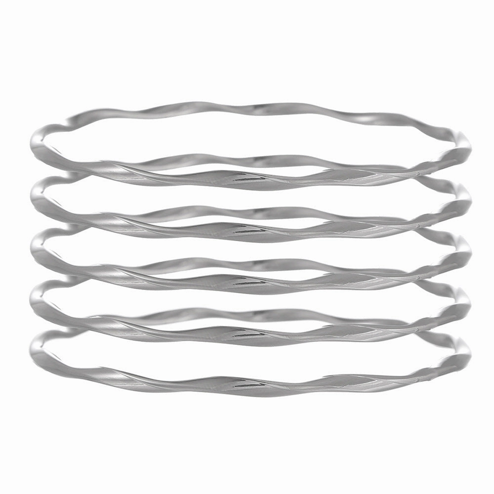 Wholesale Mobius plain gold-plated bracelet set