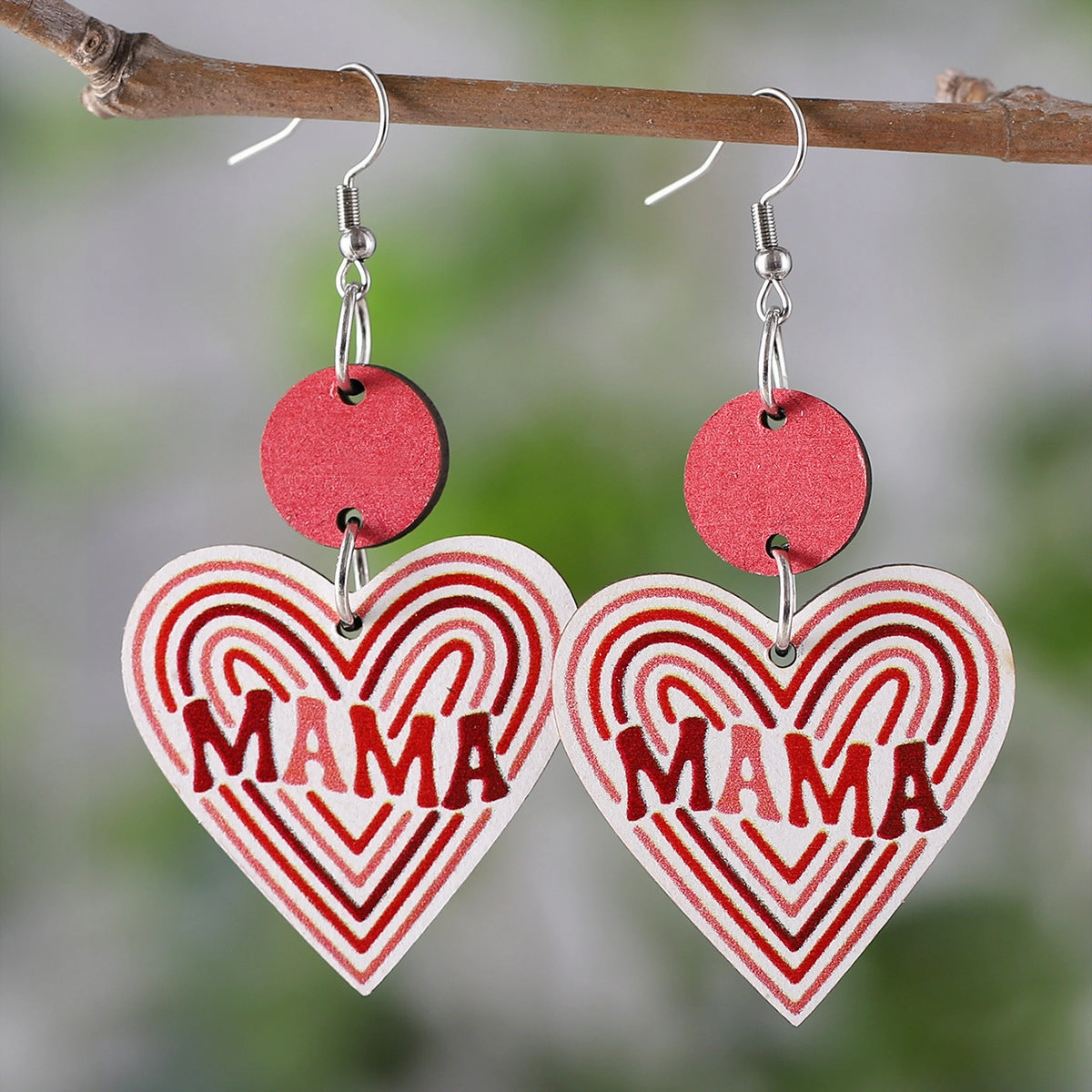 Wholesale MOM flower heart disc stitching pendant