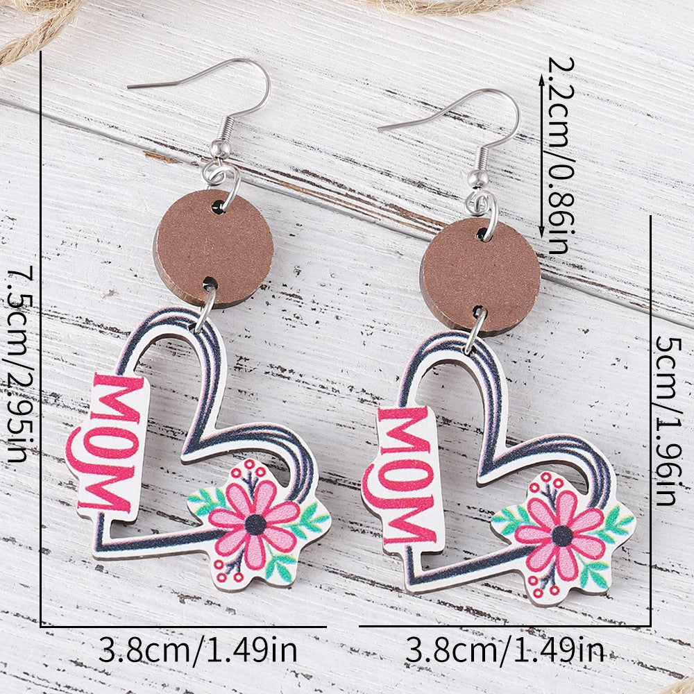 Wholesale MOM flower heart disc stitching pendant
