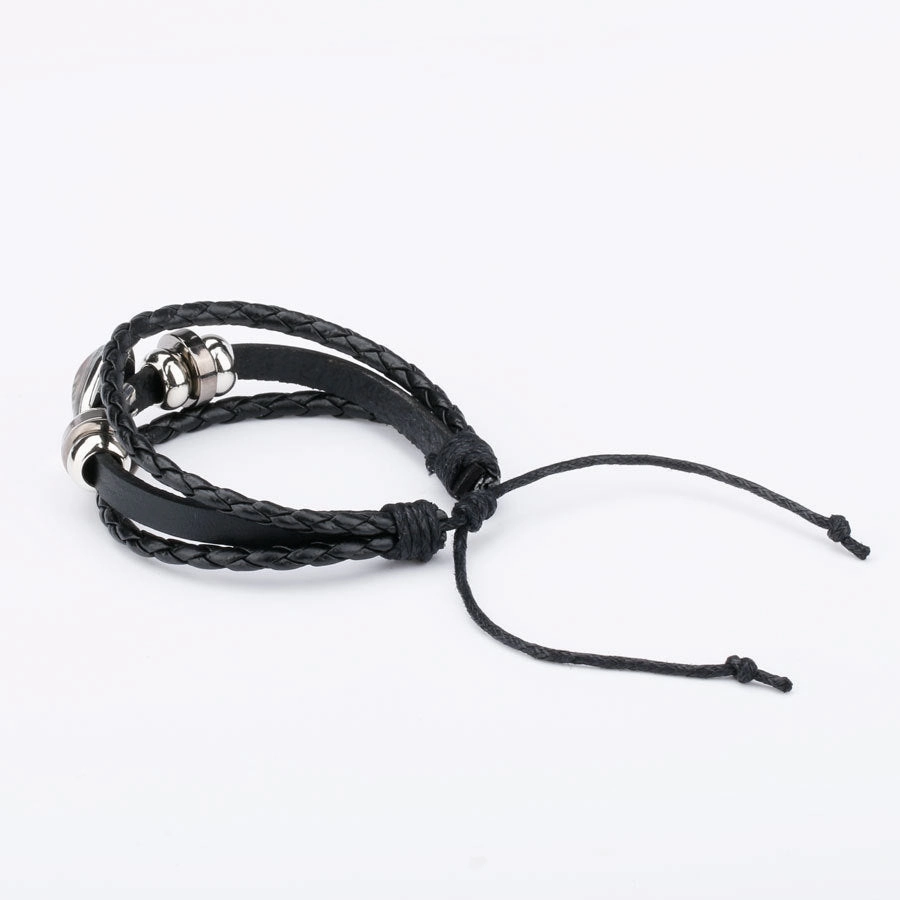 Wholesale Mom Heart Letter Crystal Cowhide Beads Bracelet