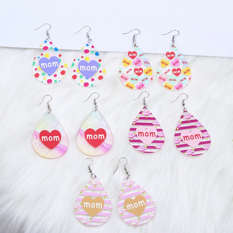 Wholesale MOM Love Acrylic Earrings