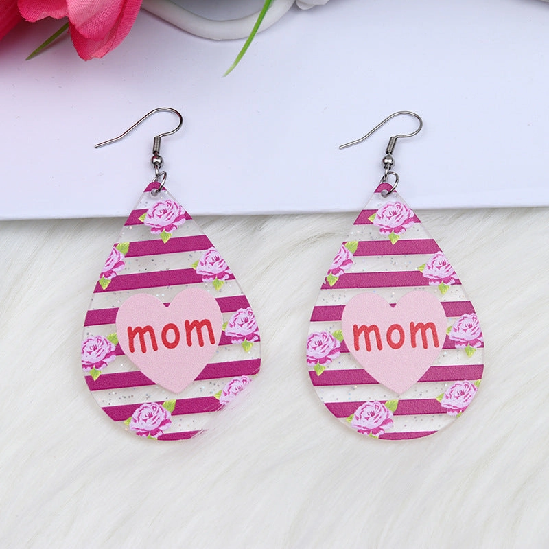 Wholesale MOM Love Acrylic Earrings