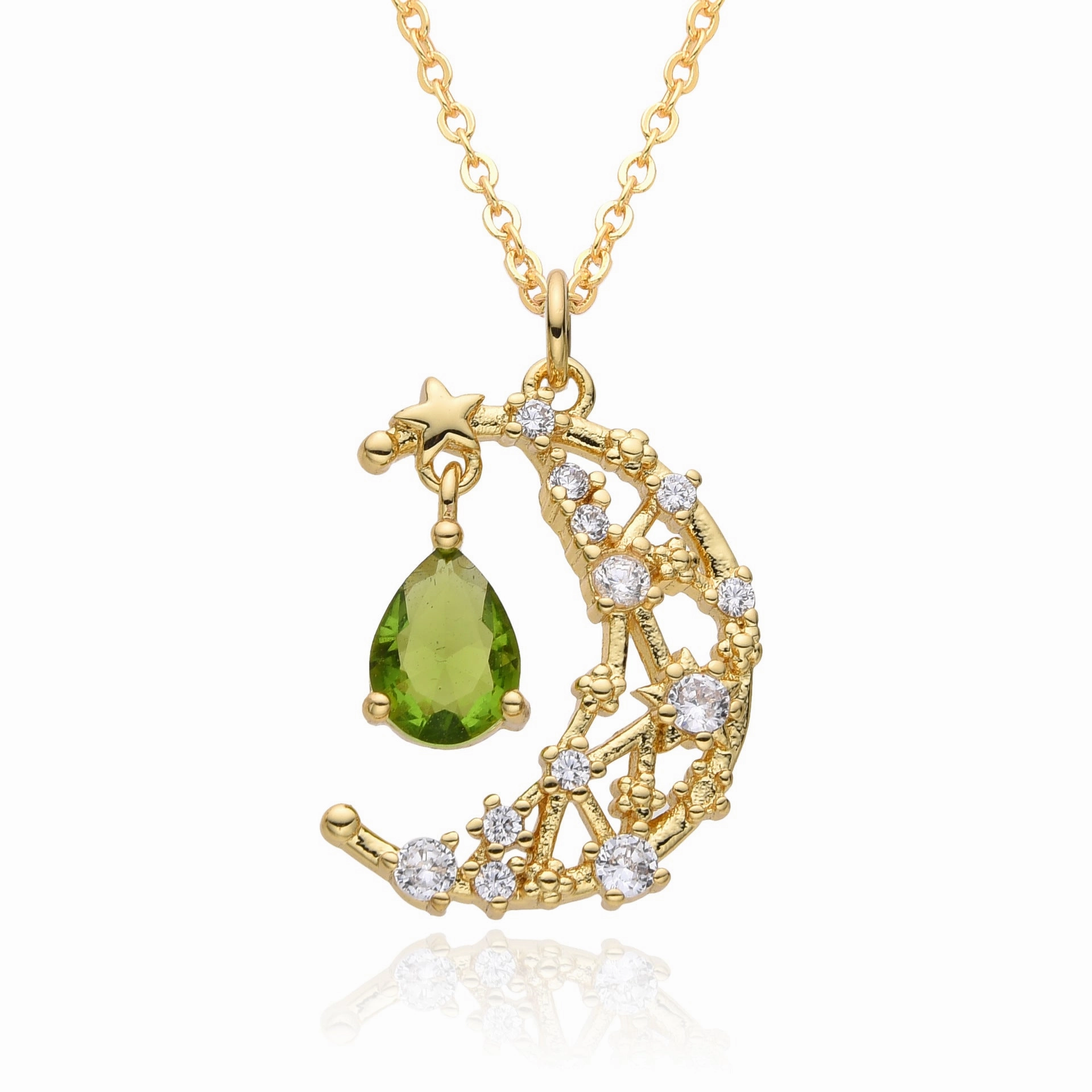 Wholesale Moon Micropaved Zirconia Necklace