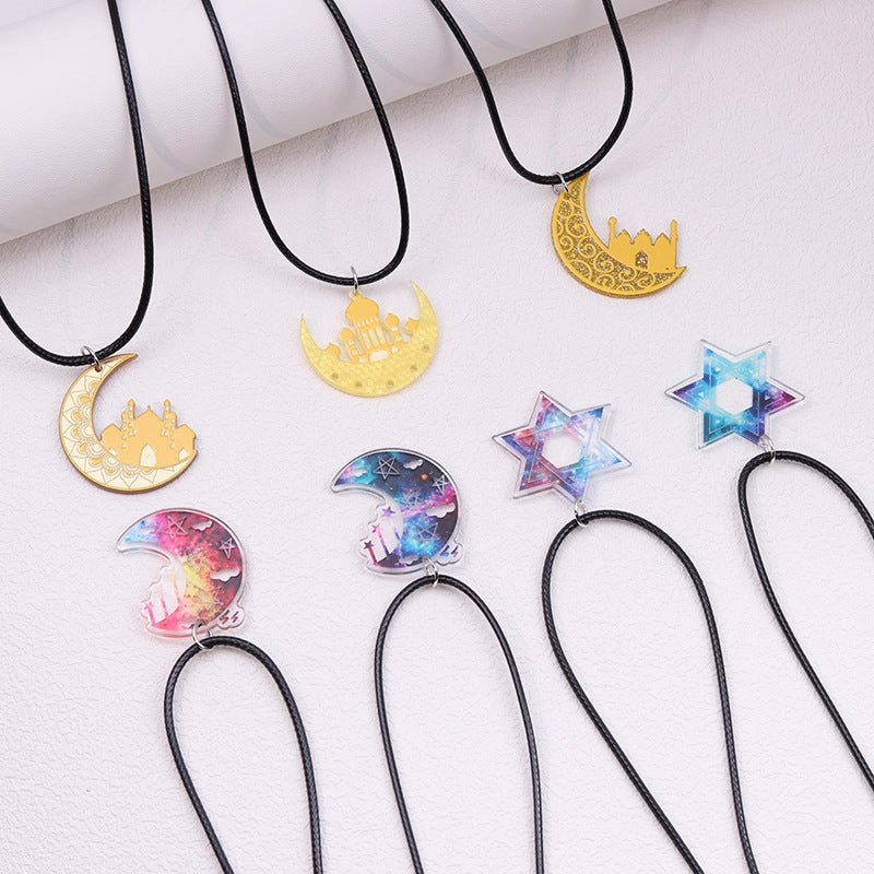 Wholesale Moon Star Acrylic Pendant