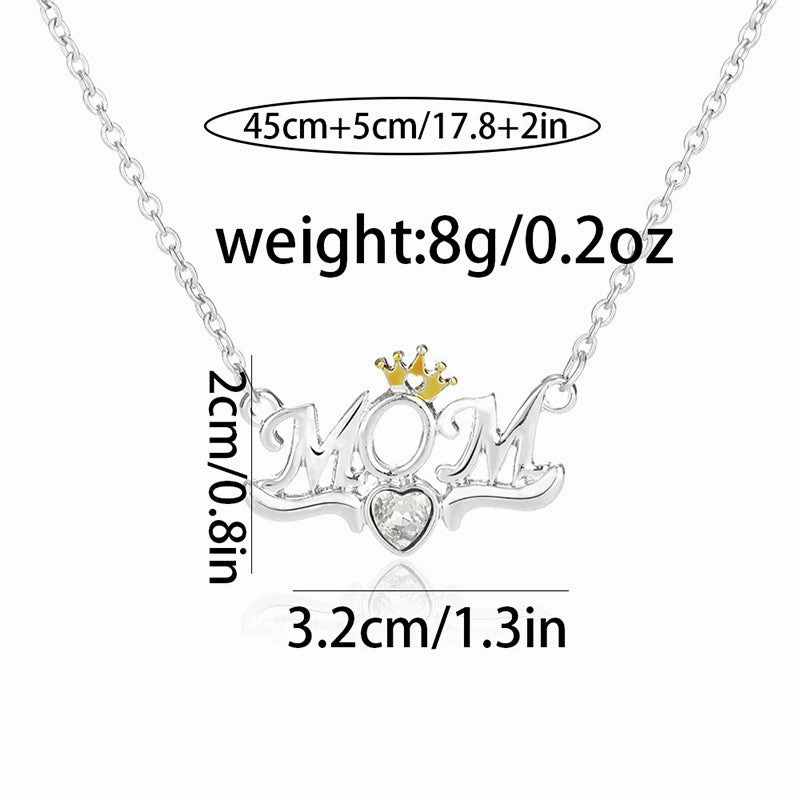 Wholesale Mother and daughter moon heart shape clavicle necklace