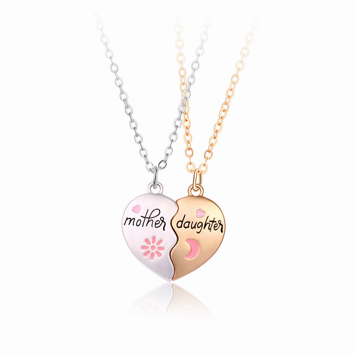 Wholesale Mother Daughter Parent-child Set Alloy Oil Drop Magnetic Pendant Mother's Day Necklace
