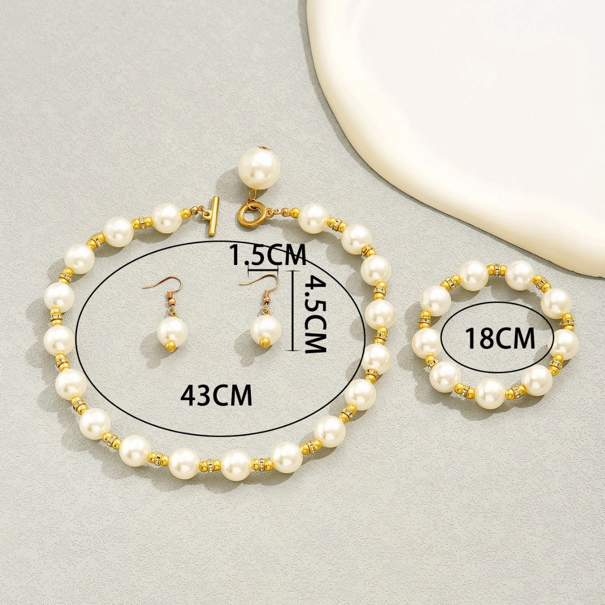 Wholesale Mother of Pearl Earrings Necklace Bracelet Set