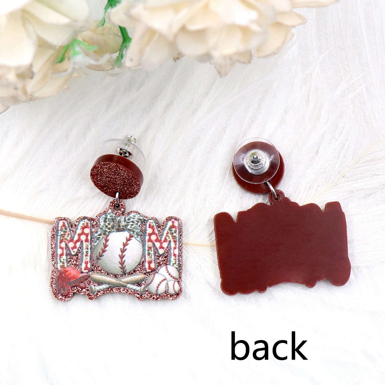 Wholesale Mother's Day Baseball Mama Acrylic Earrings