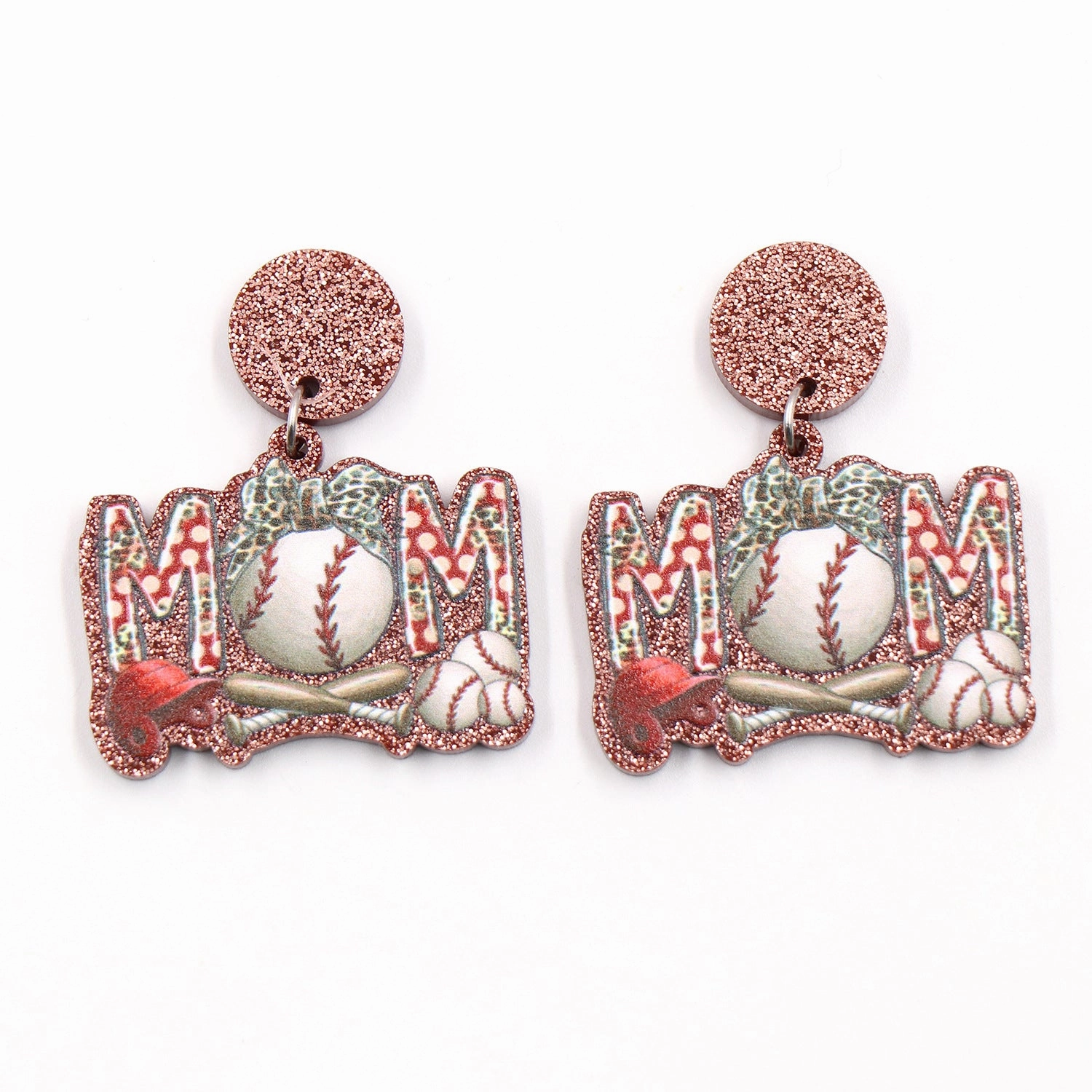 Wholesale Mother's Day Baseball Mama Acrylic Earrings