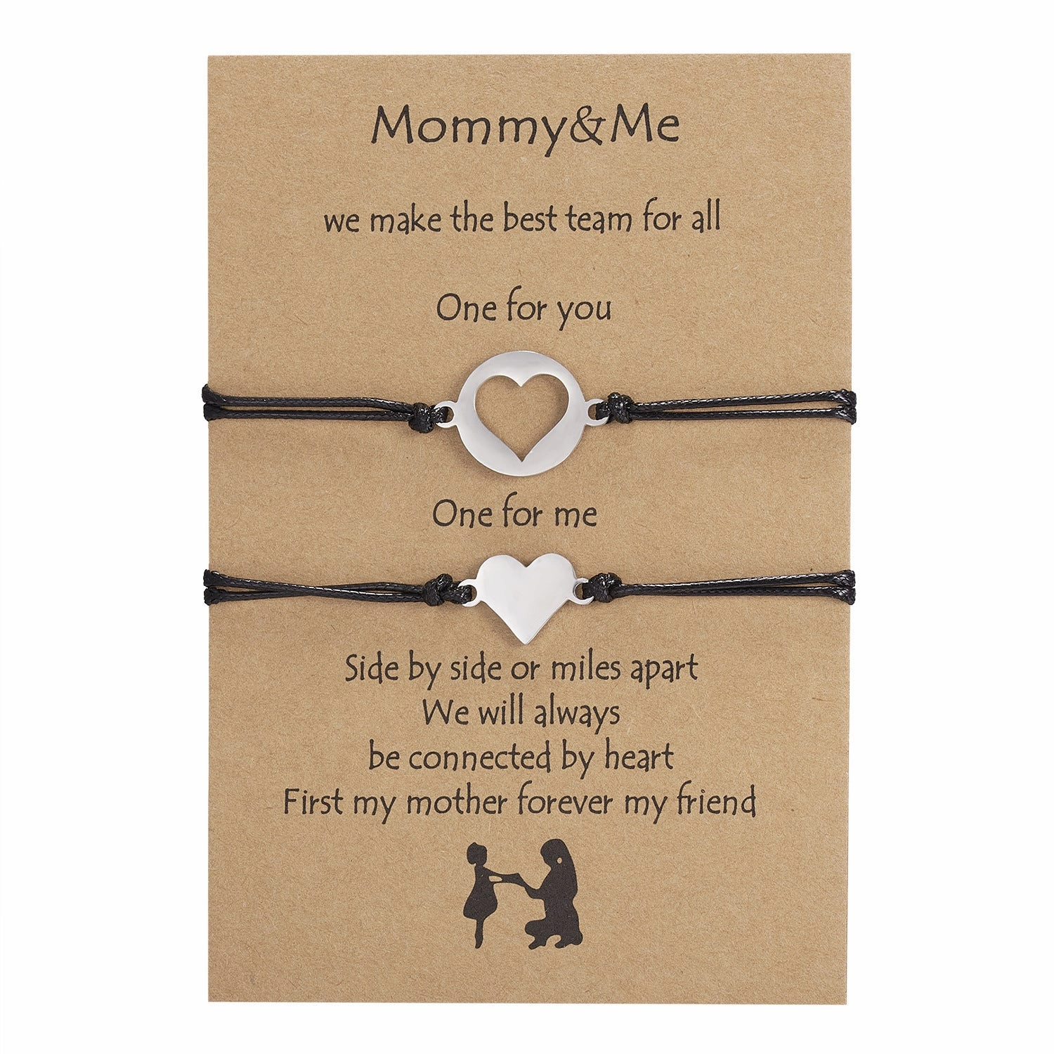 Wholesale Mother's Day Cards Geometric Hollow Multi Pack Braided Adjustable Bracelet
