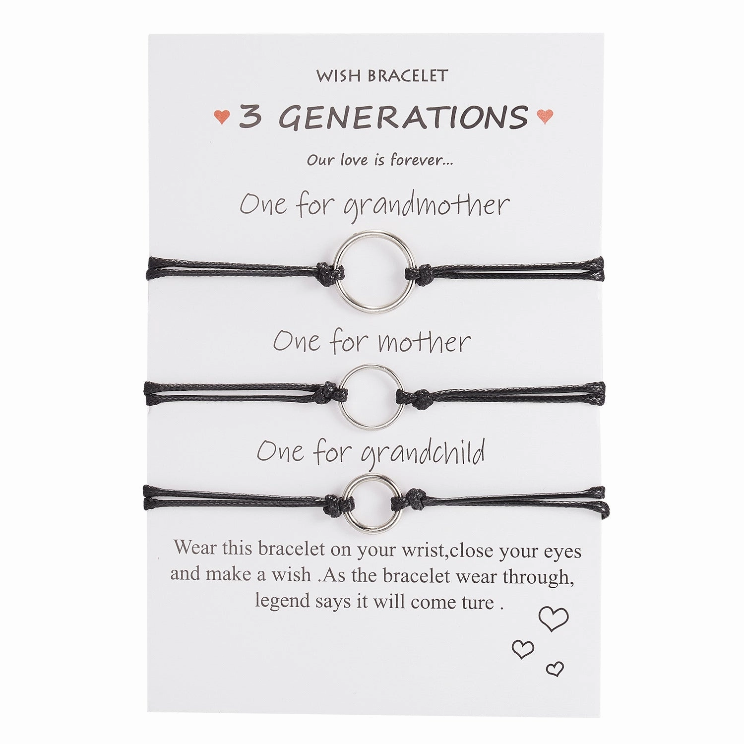 Wholesale Mother's Day Cards Geometric Hollow Multi Pack Braided Adjustable Bracelet