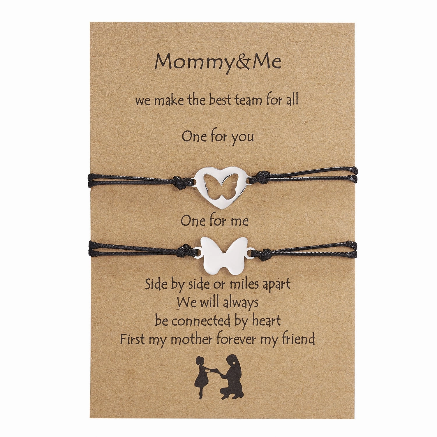 Wholesale Mother's Day Cards Geometric Hollow Multi Pack Braided Adjustable Bracelet