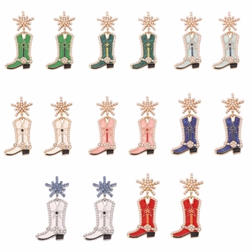 Wholesale Mother's Day Creative Oil Dripping Long Boots Alloy Earrings