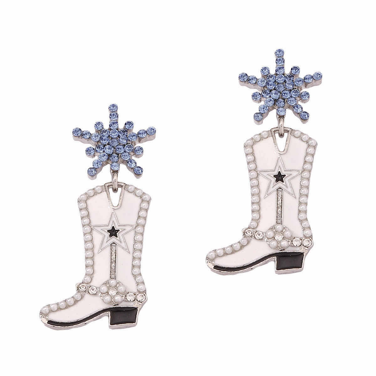 Wholesale Mother's Day Creative Oil Dripping Long Boots Alloy Earrings