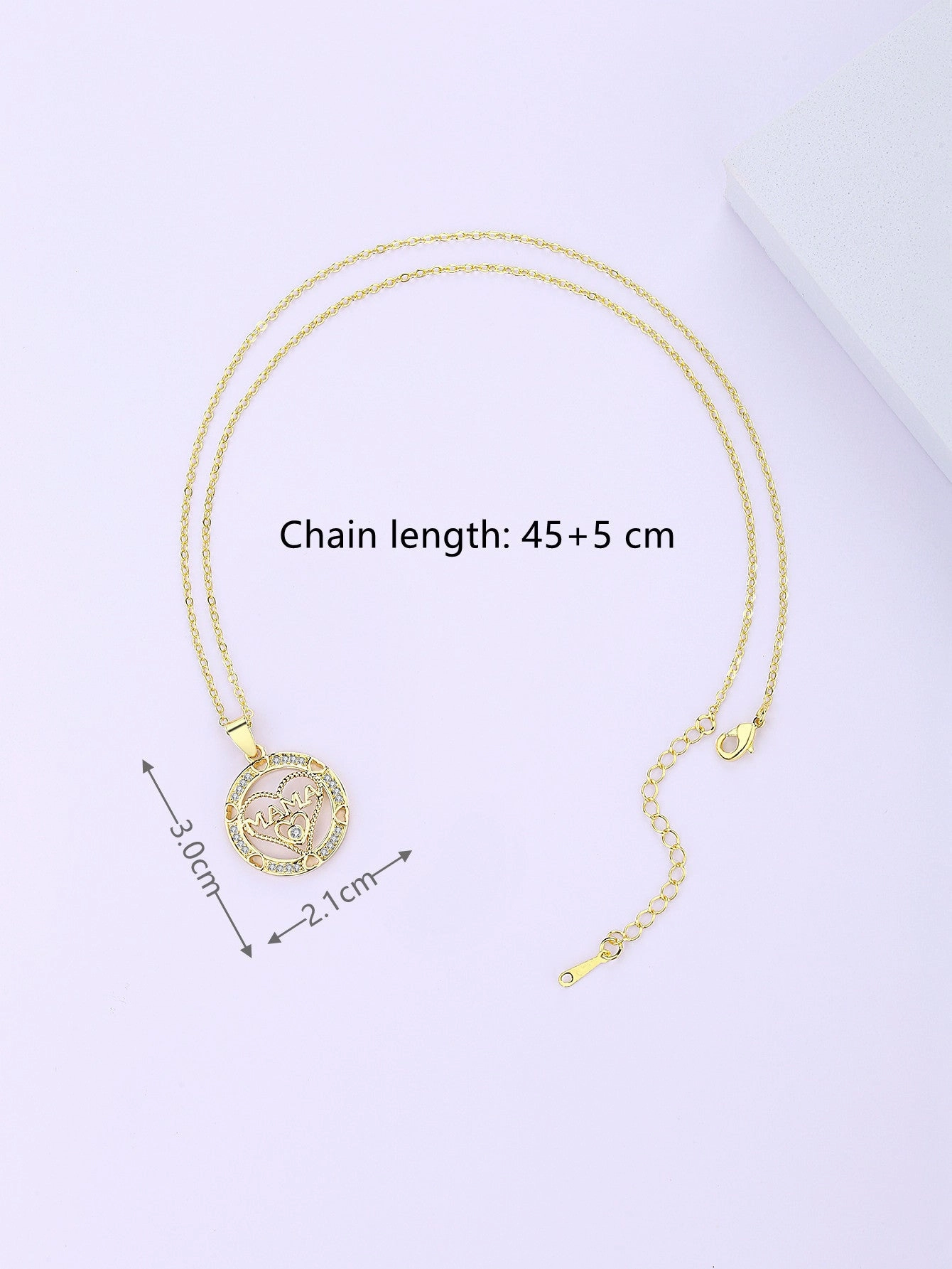 Wholesale Mother's Day Gift Copper Inlaid Zircon MAMA Love Necklace