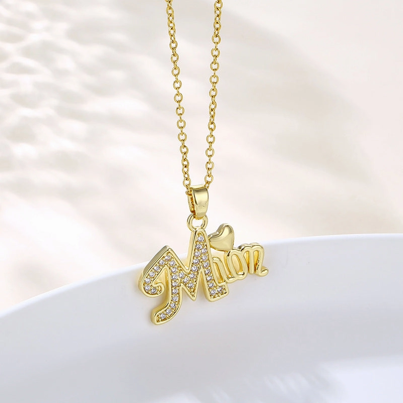 Wholesale Mother's Day Gift Stainless Steel Alphabet MOM Necklace