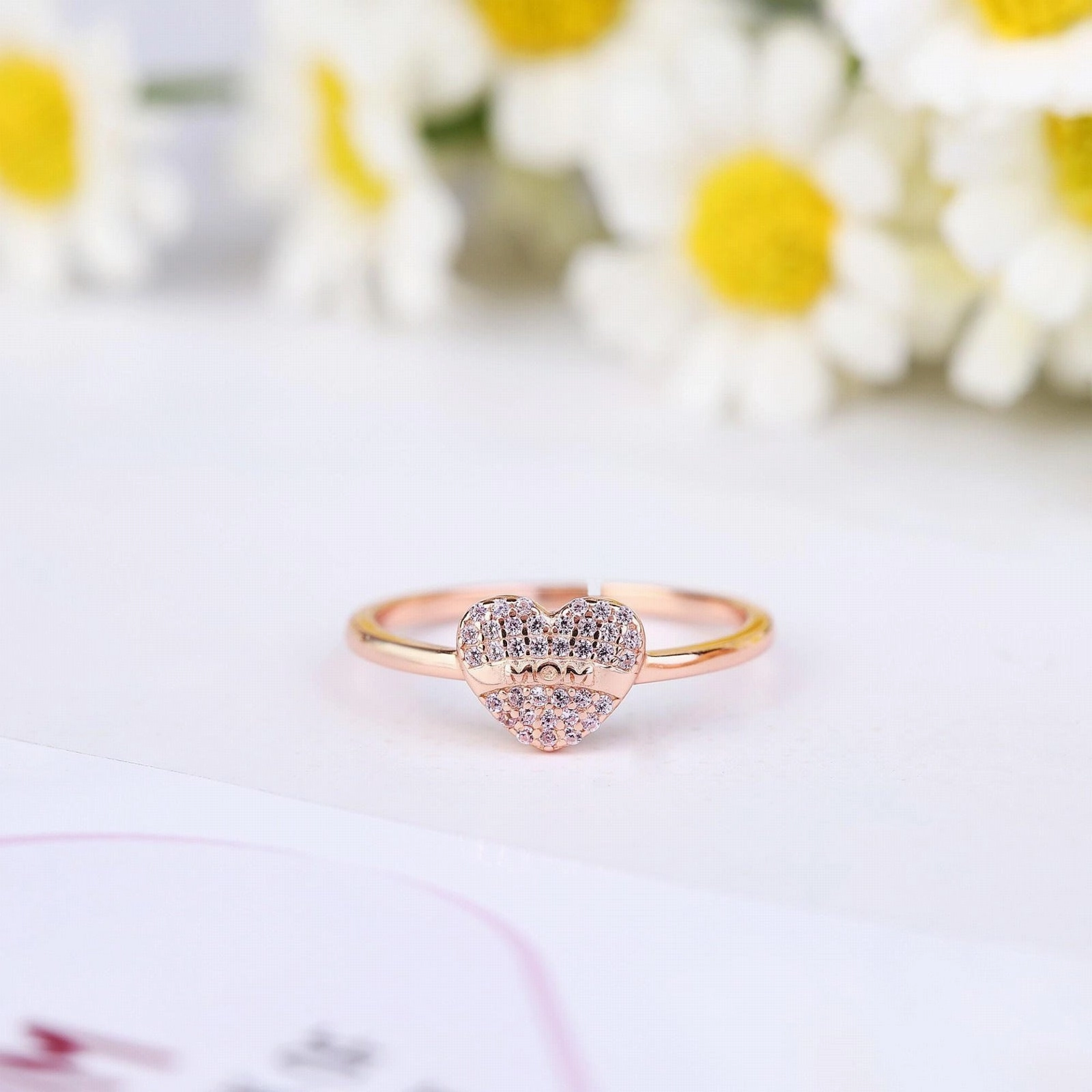Wholesale Mother's Day Heart Alloy Rings