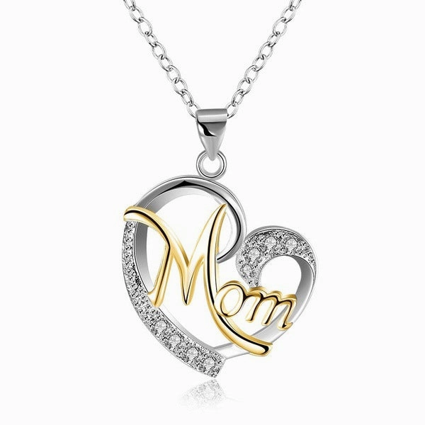 Wholesale Mother's Day Heart Shape Diamond Alloy Necklaces