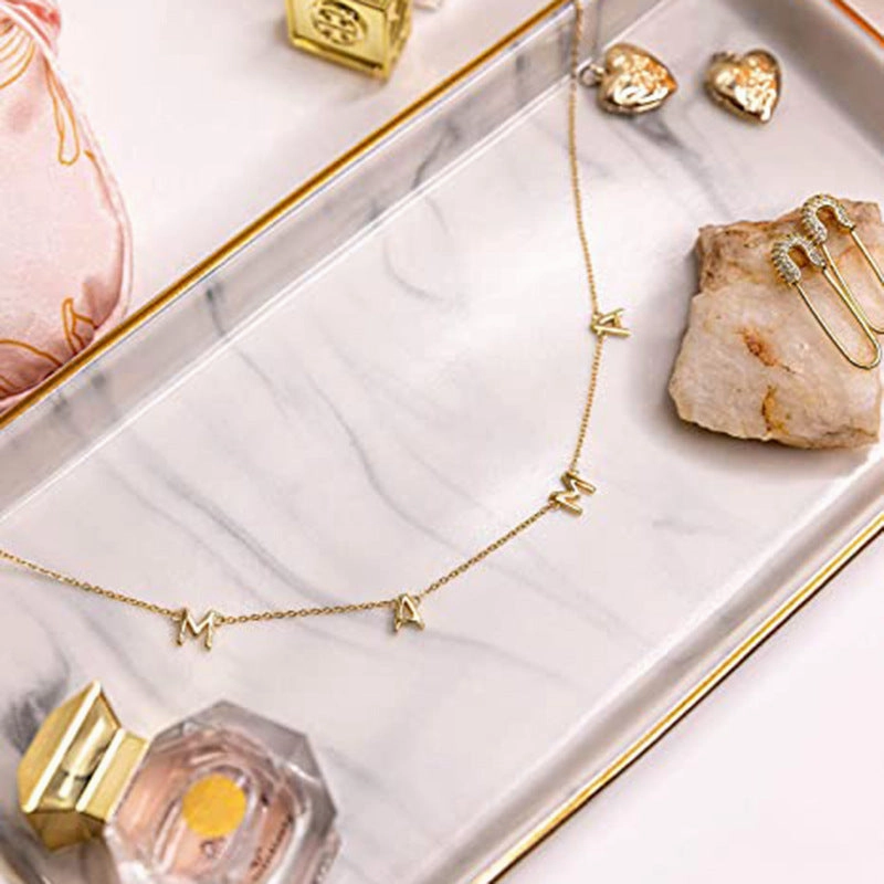 Wholesale Mother's Day Letter MAMA Gold Plated Copper Necklaces