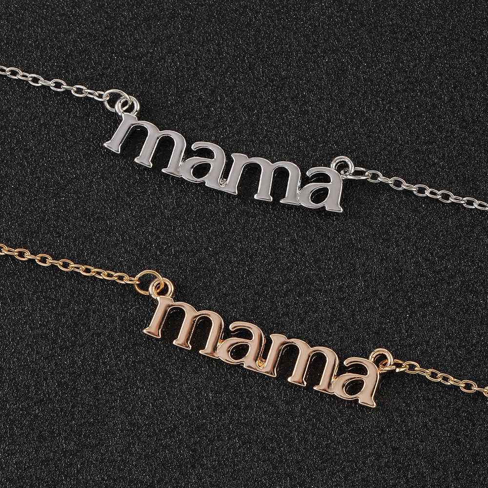 Wholesale Mother's Day Mama Letter Necklace Clavicle Chain