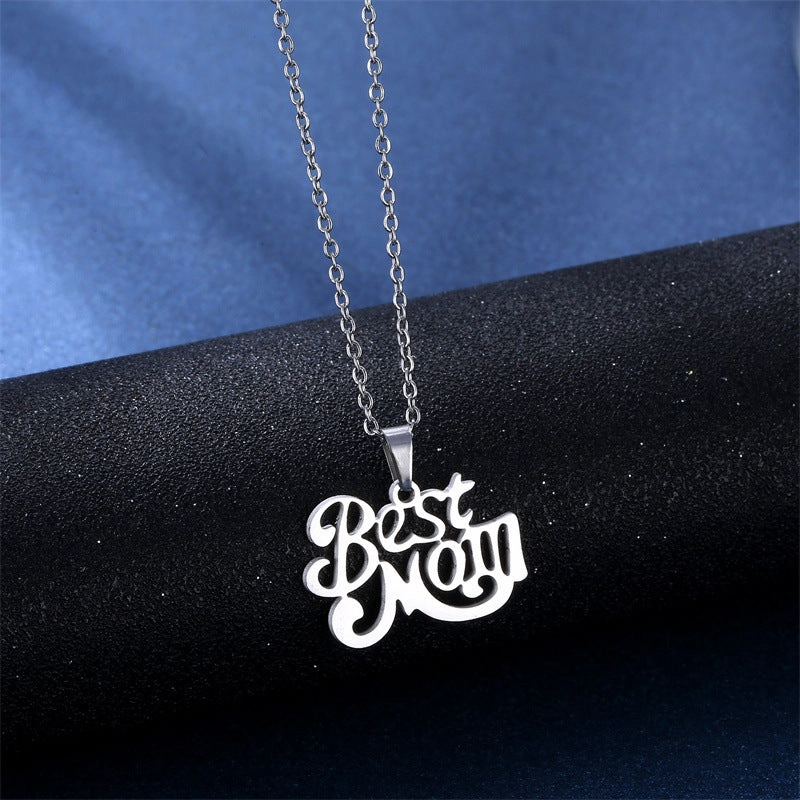 Wholesale Mother's Day Stainless Steel Earrings Necklace Jewelry Set