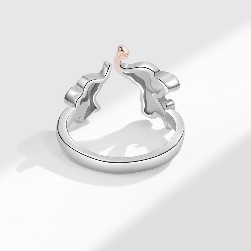 Wholesale Mother's Day Two-tone Elephant Open Ring