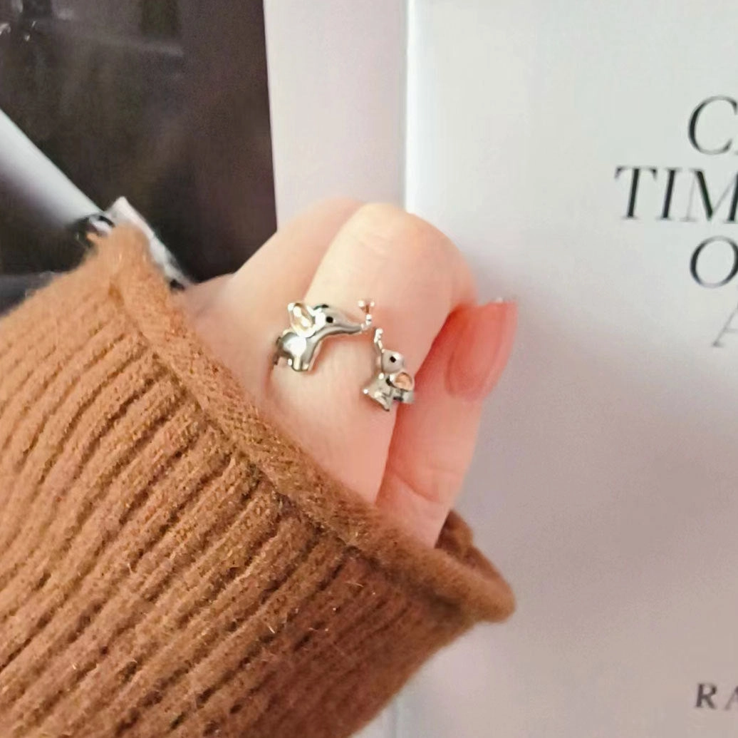 Wholesale Mother's Day Two-tone Elephant Open Ring