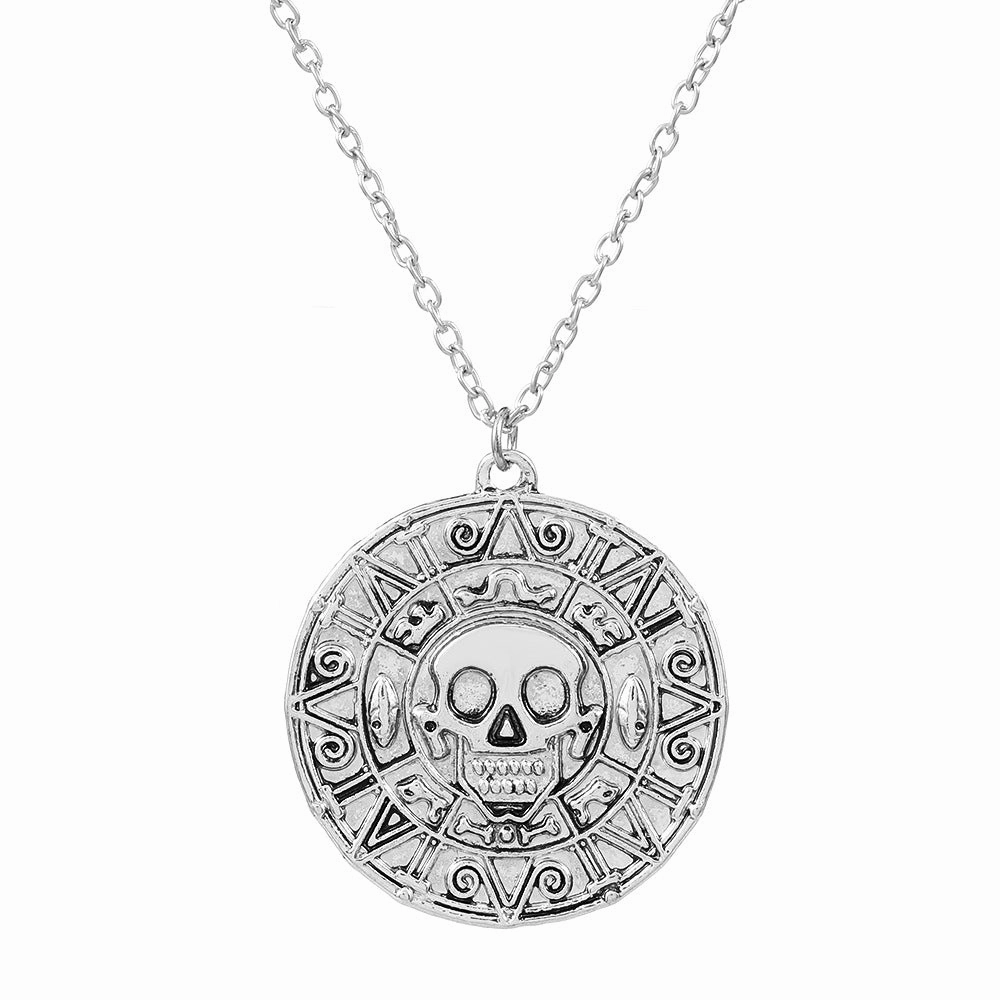 Wholesale Movie Pirate Gold Coin Skull Necklace