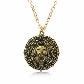 Wholesale Movie Pirate Gold Coin Skull Necklace