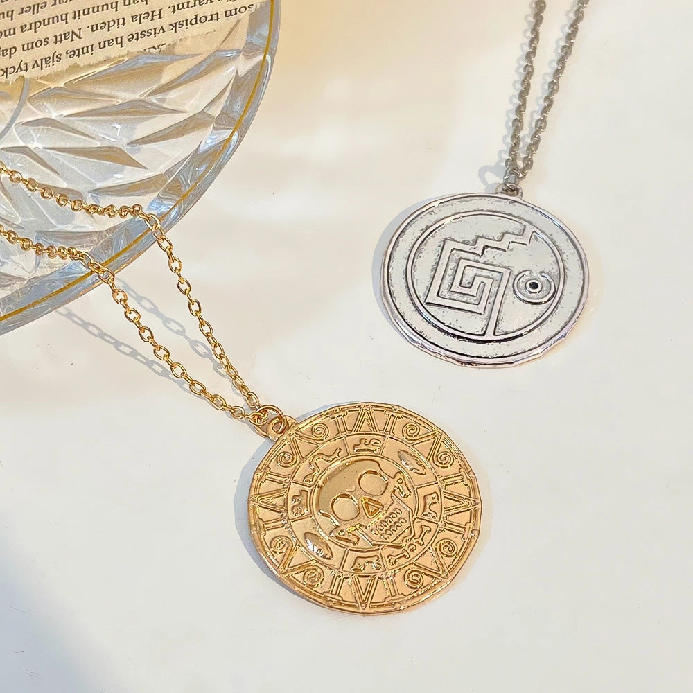 Wholesale Movie Pirate Gold Coin Skull Necklace