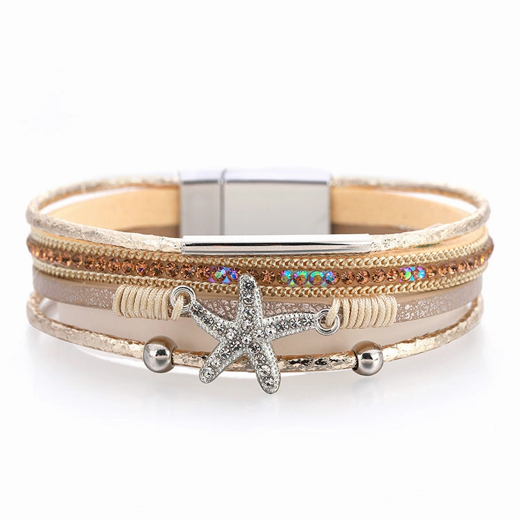Wholesale Multi-layer Diamond Starfish Bracelet