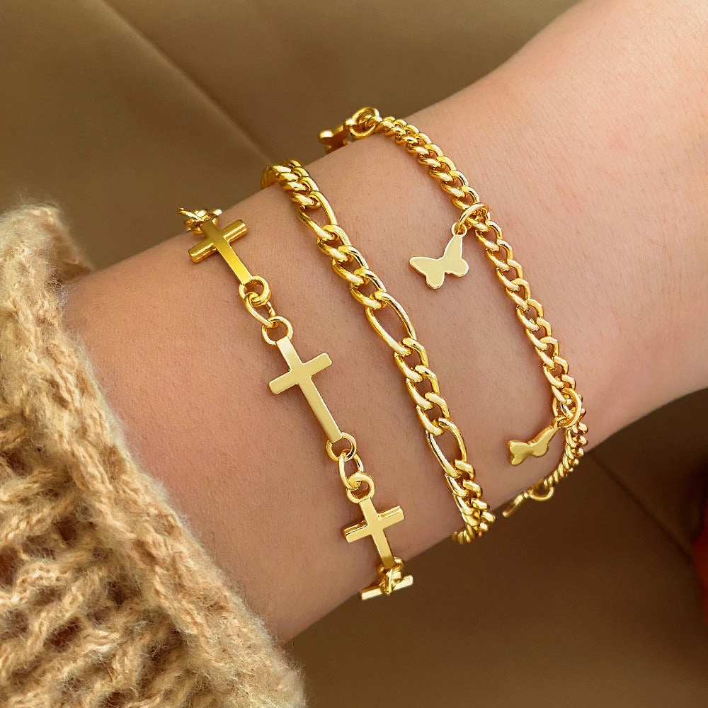 Wholesale Multi-layered Butterfly Bracelet Set