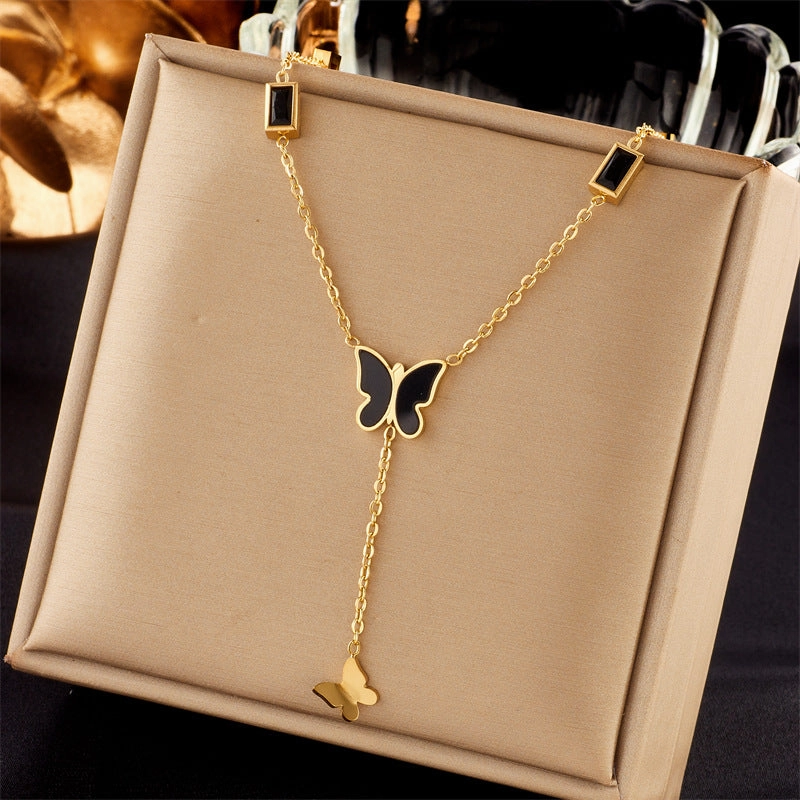 Wholesale Multi-layered Clavicle Chain Titanium Steel Necklace