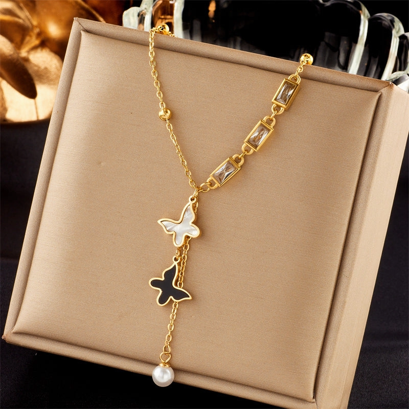 Wholesale Multi-layered Clavicle Chain Titanium Steel Necklace
