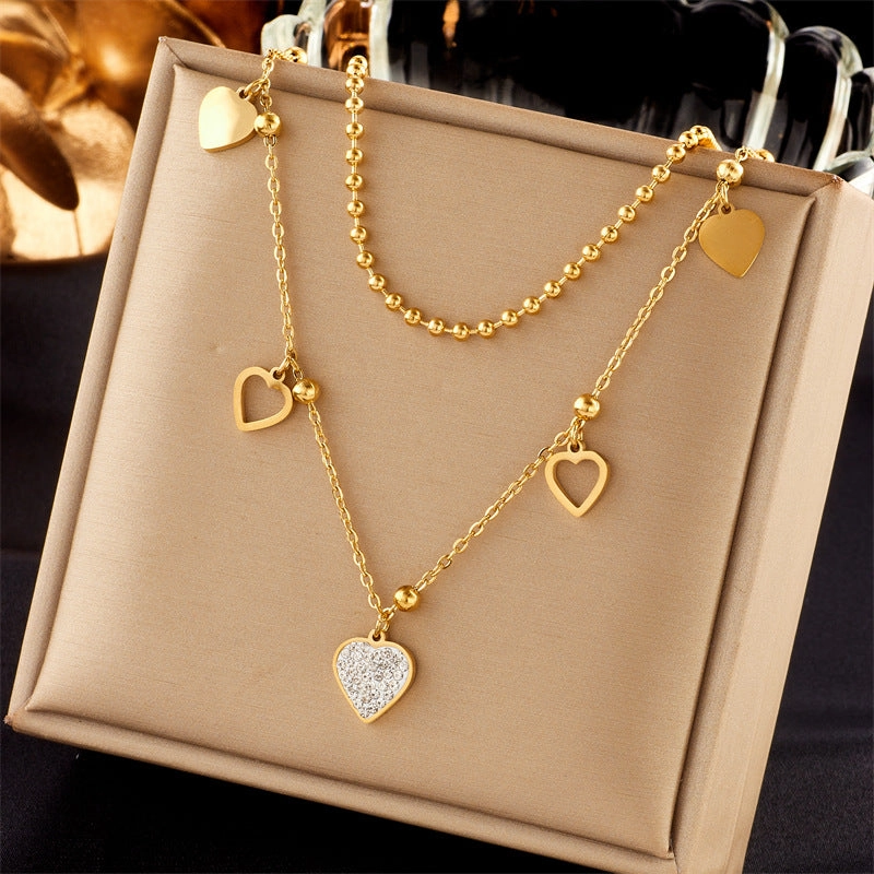 Wholesale Multi-layered Clavicle Chain Titanium Steel Necklace