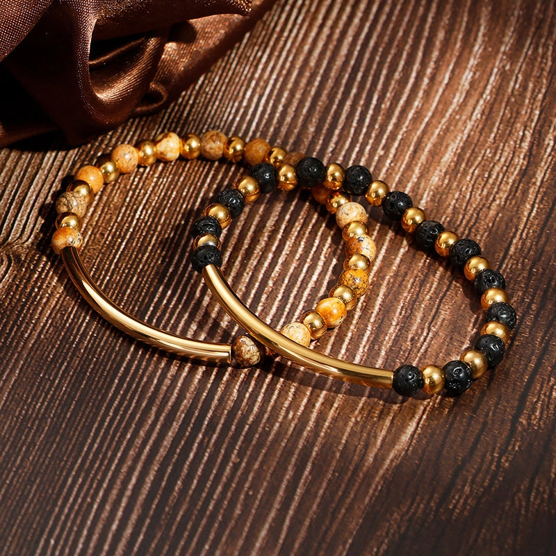 Wholesale Multicolor Turquoise Beads Stainless Steel Bracelet