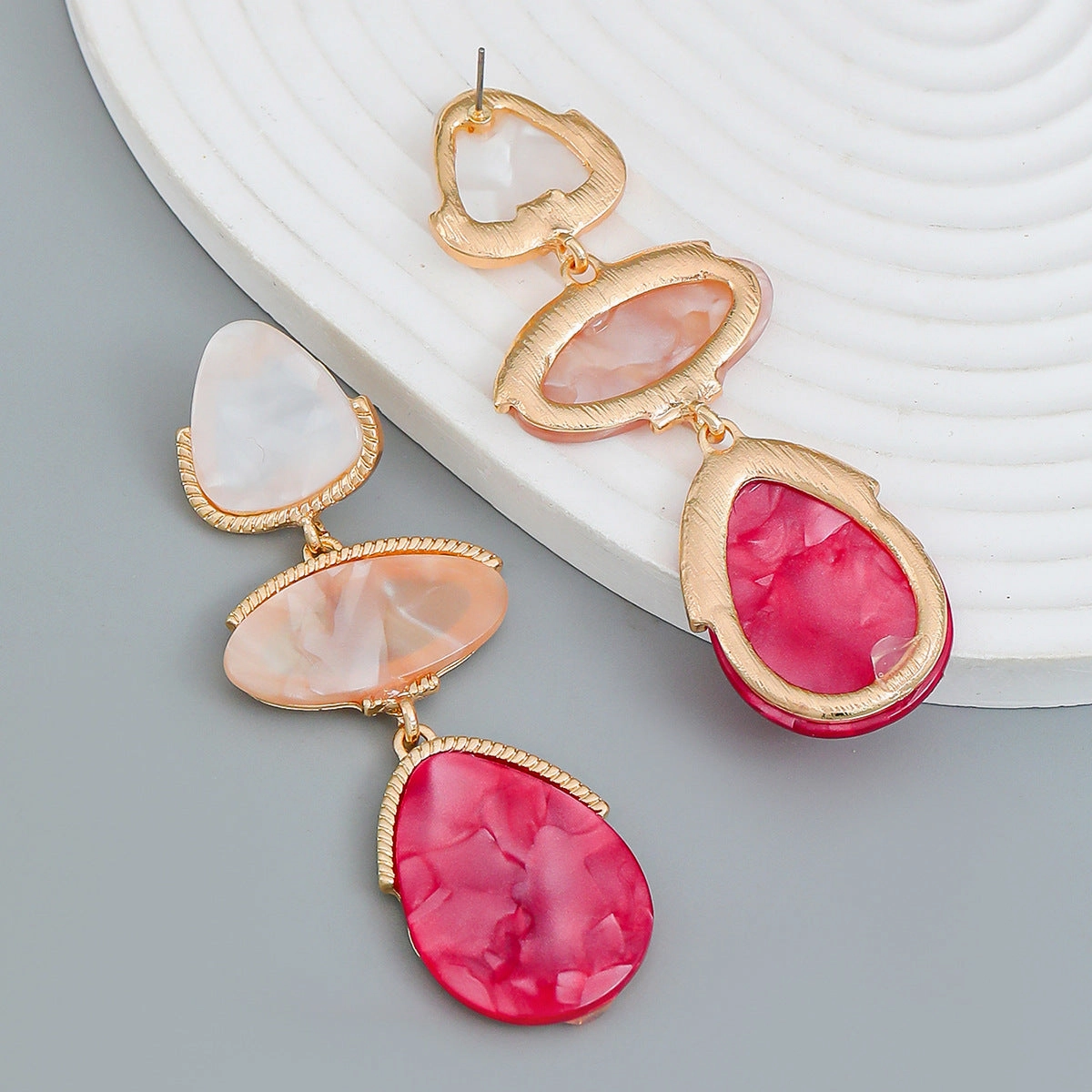 Wholesale Multilayer Geometric Sheets Earrings