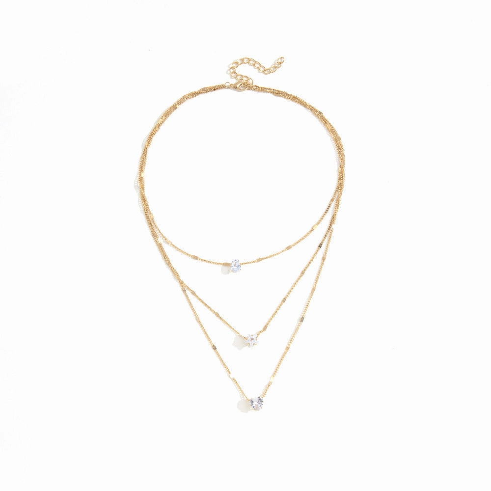Wholesale Multilayer Pentagram Heart Drops Alloy Necklaces
