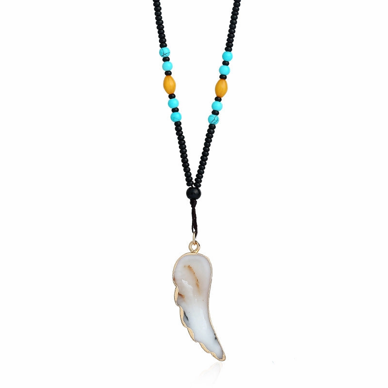 Wholesale National style natural turquoise necklace